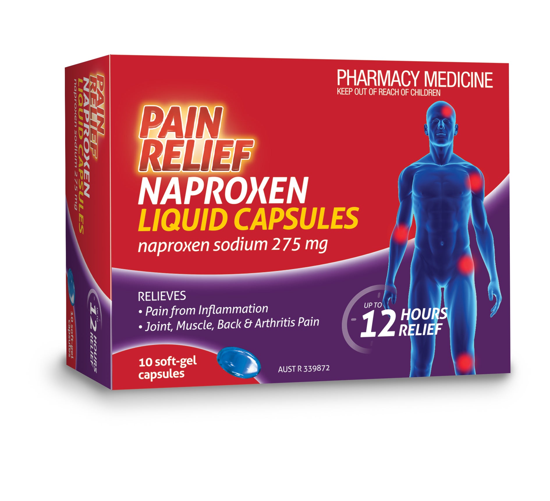 Pain Relief Naproxen Liquid Capsules